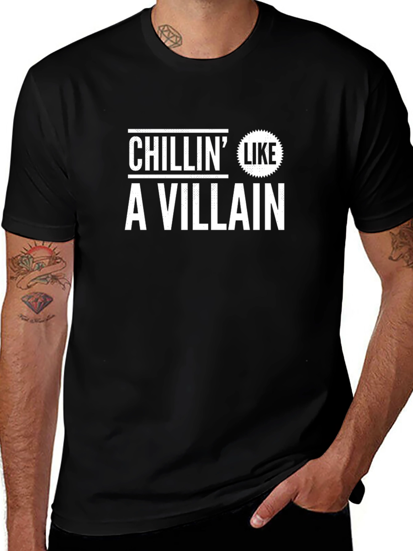 Chillin Like A Villain Black Graphic T-Shirt