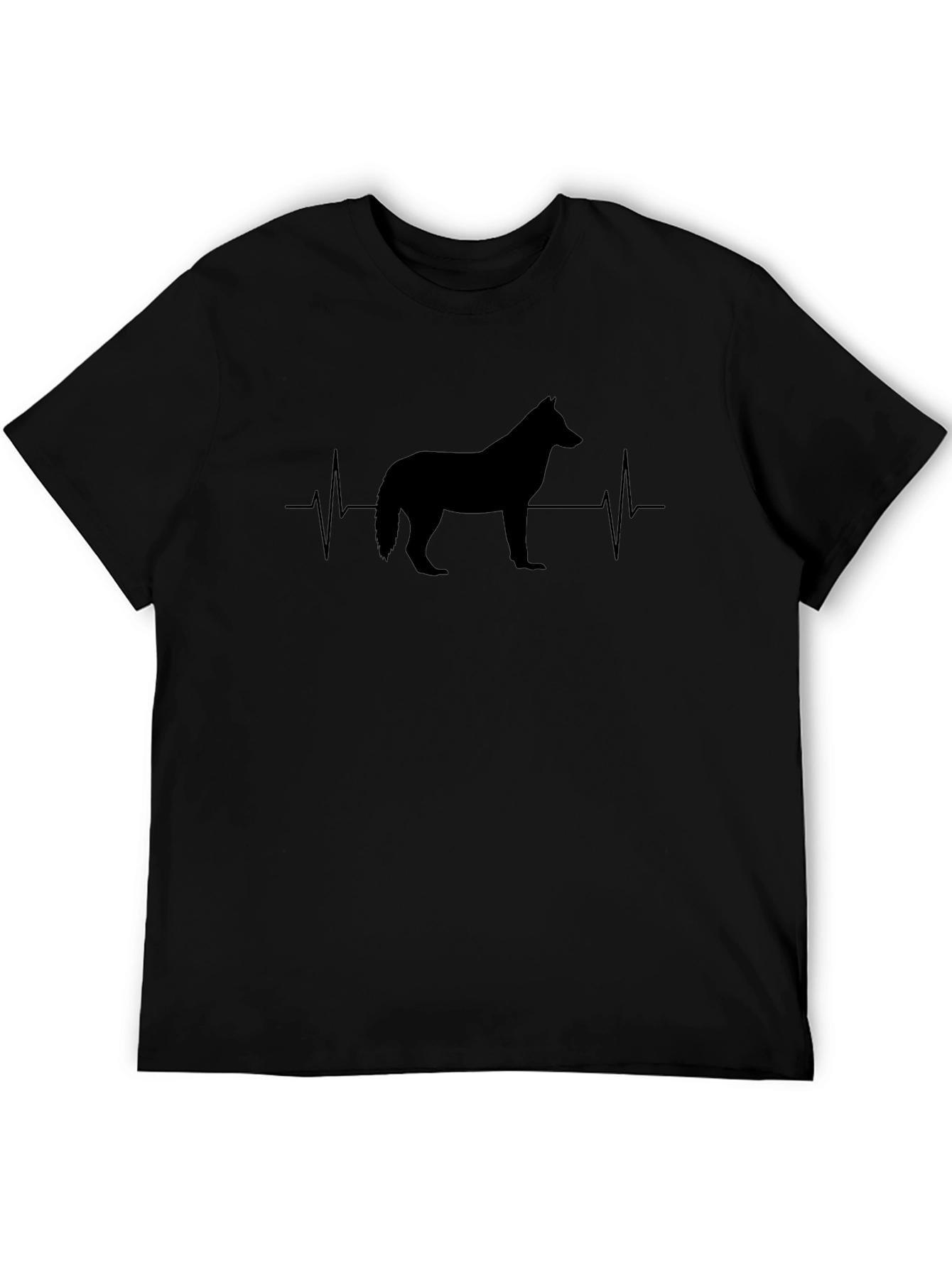 Dog Heartbeat Graphic Tee - Black