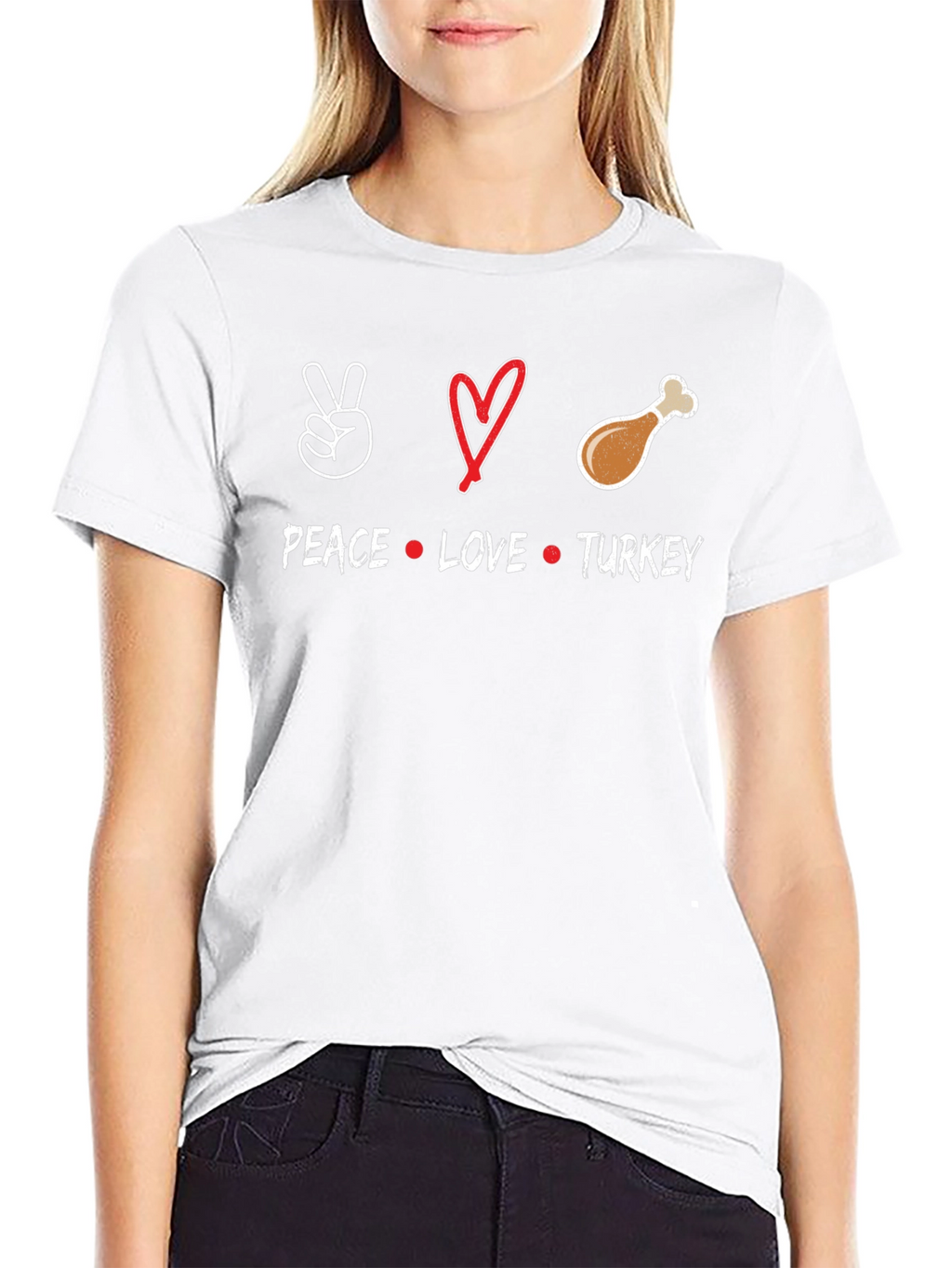 Peace Love Turkey Thanksgiving T-Shirt