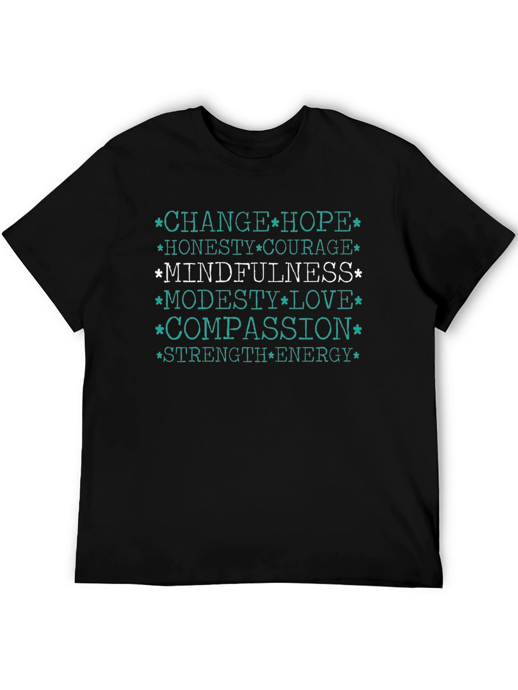 Mindfulness Black T-Shirt - Positive Words