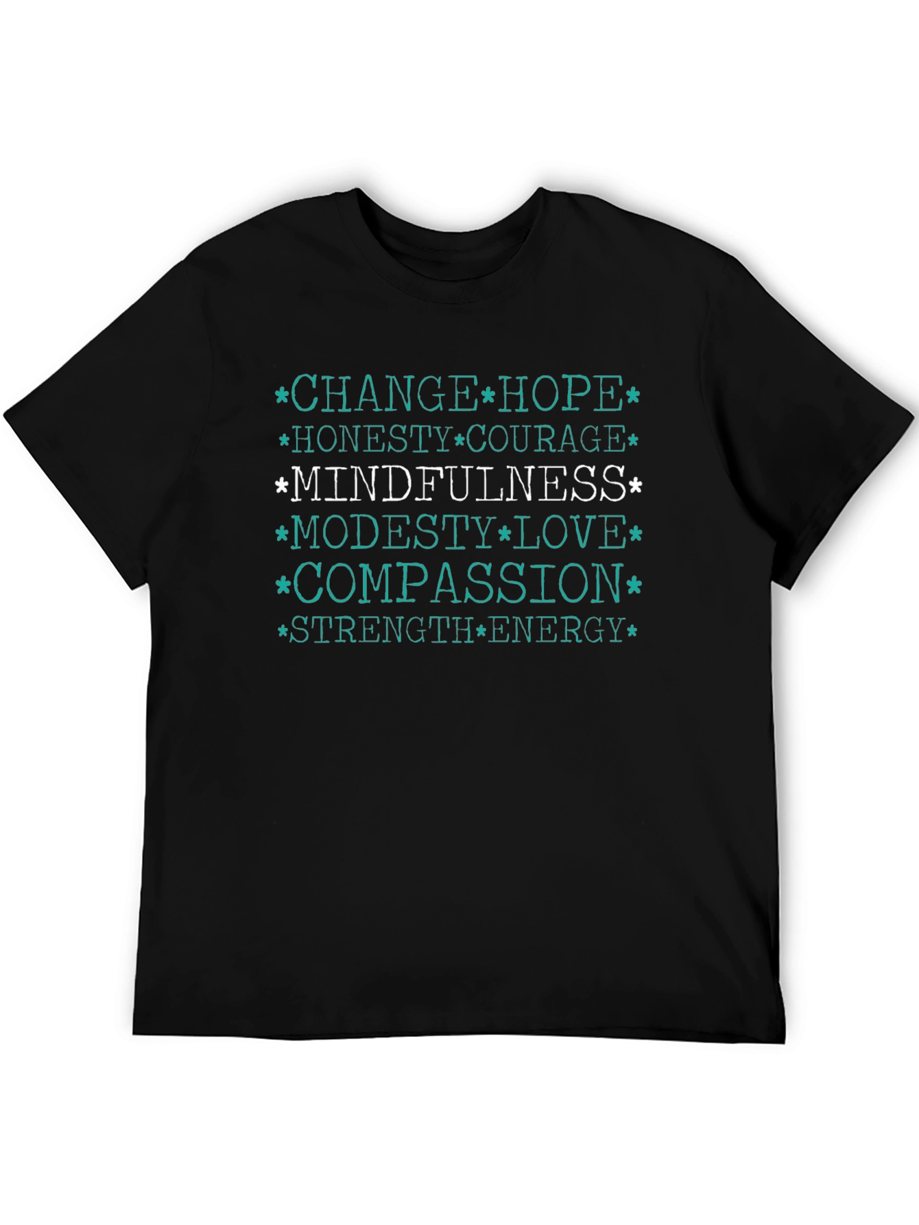 Mindfulness Black T-Shirt - Positive Words
