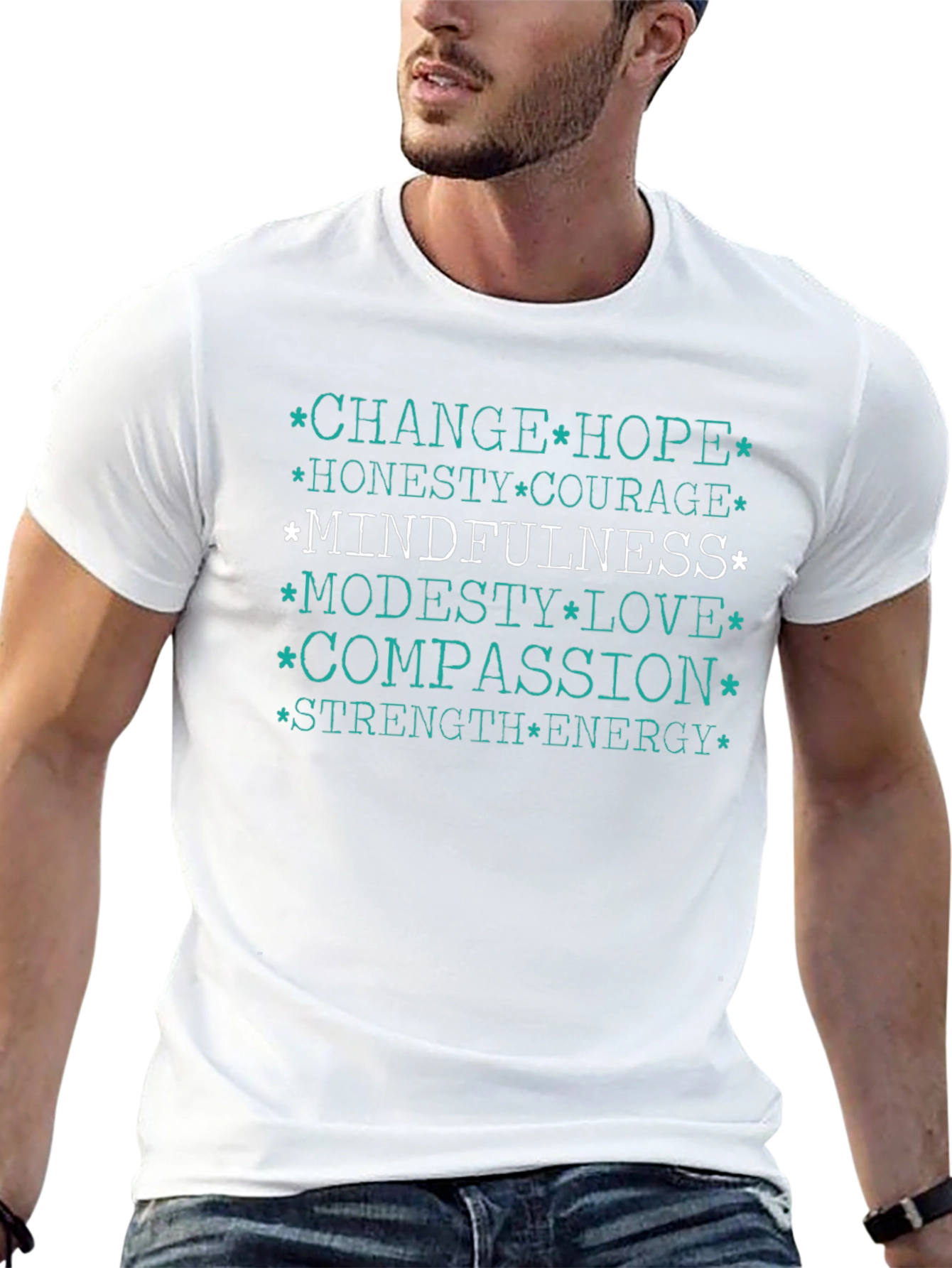 Mindfulness Black T-Shirt - Positive Words