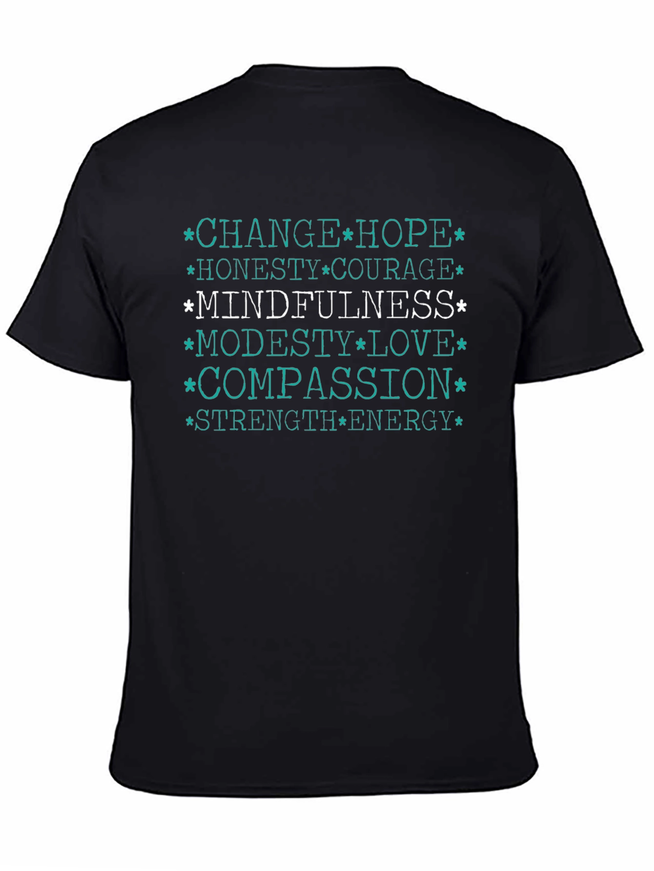 Mindfulness Black T-Shirt - Positive Words