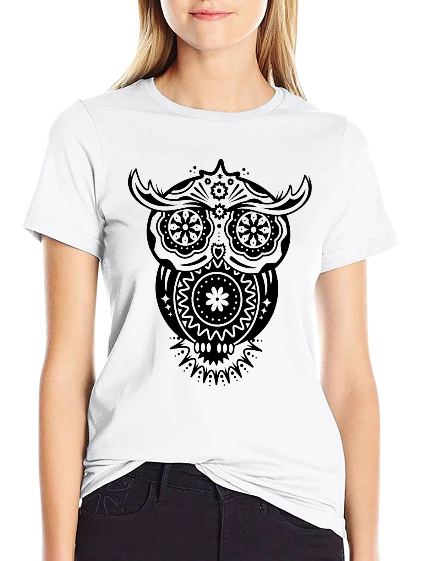 Owl Graphic Black T-Shirt