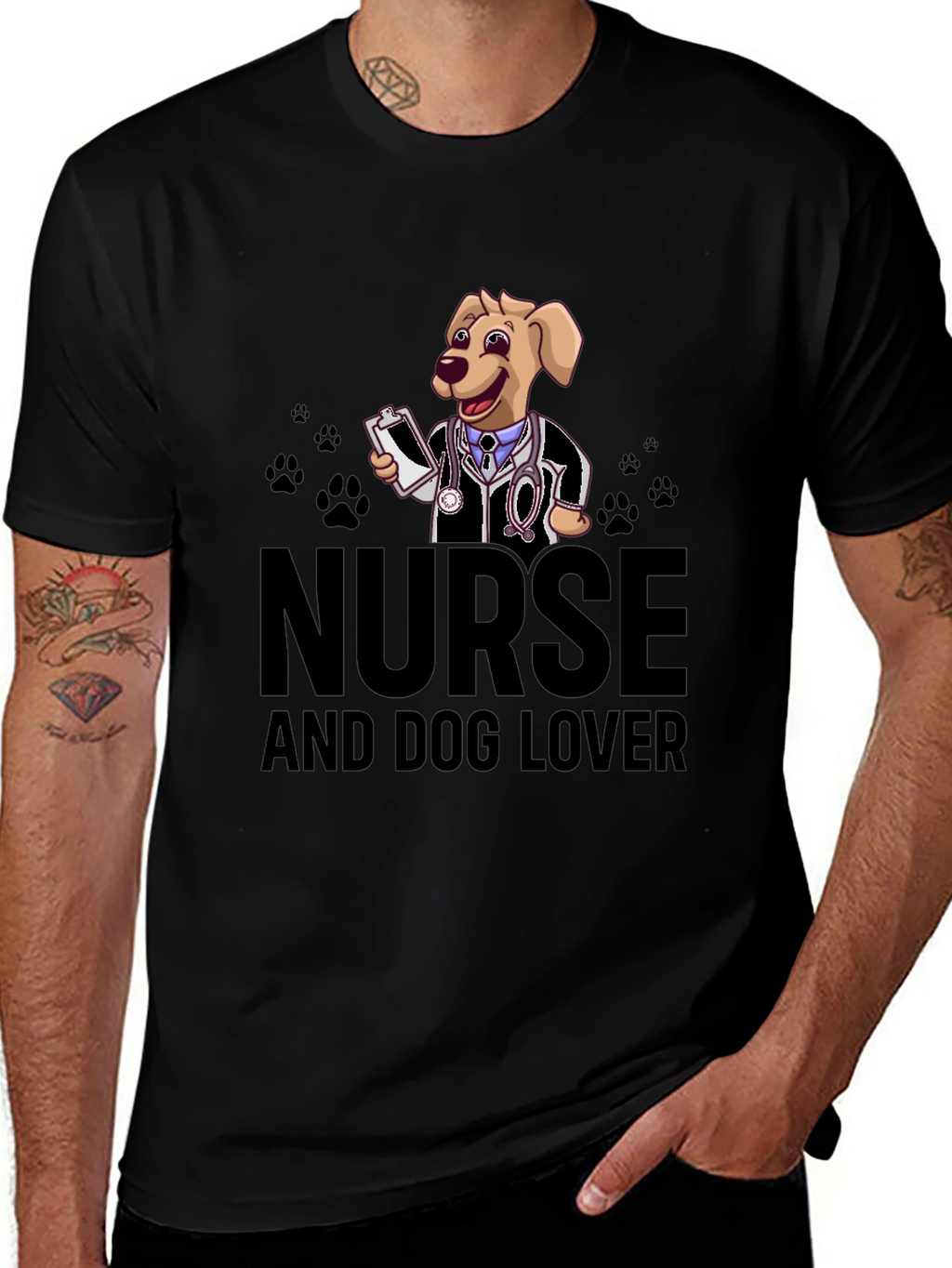 Nurse and Dog Lover Graphic T-Shirt