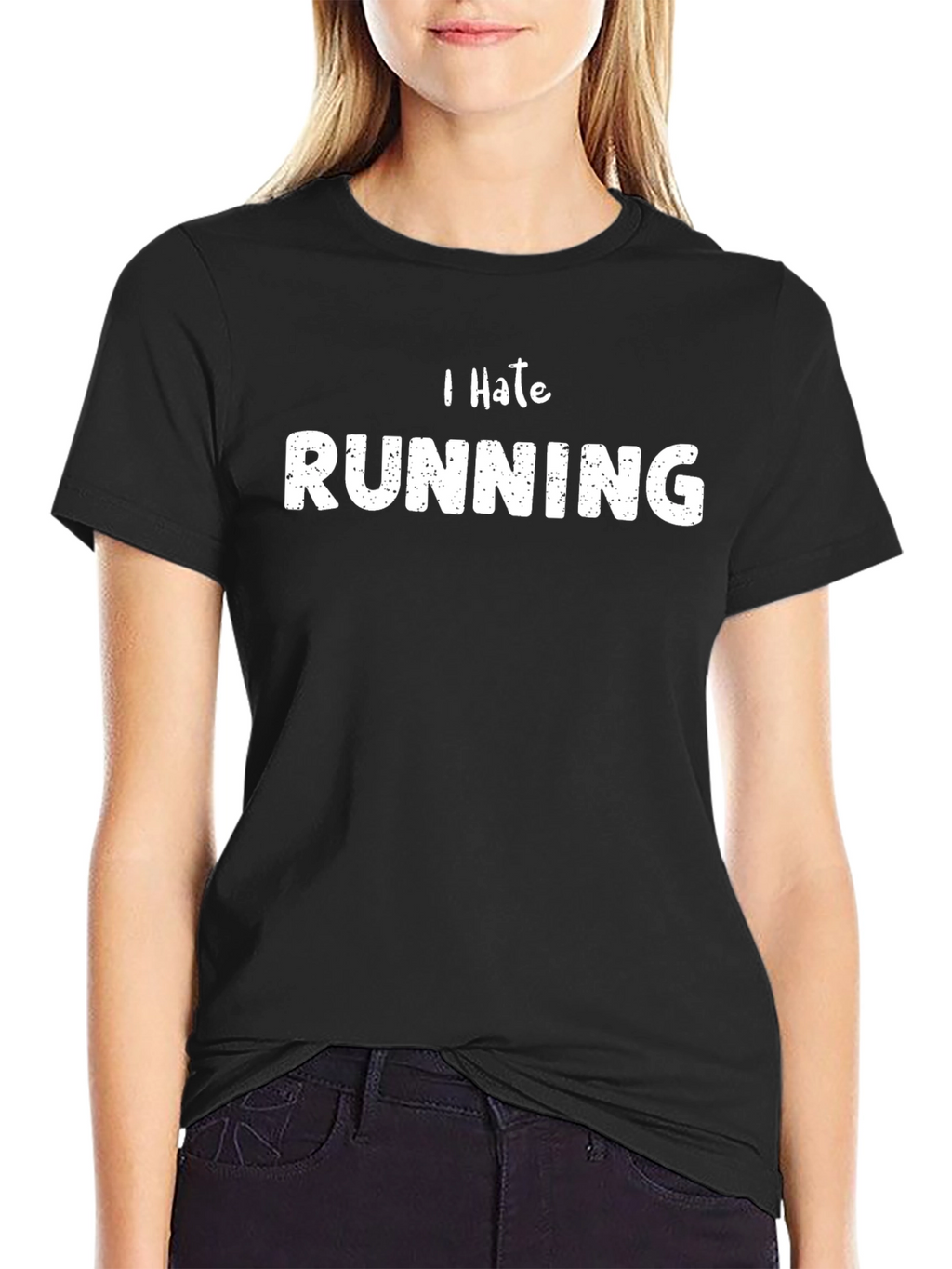 I Hate Running Graphic Tee - Novelty T-Shirt