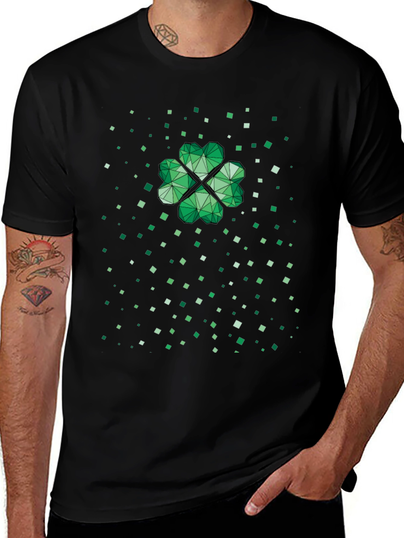 Geometric Shamrock St. Patricks Day T-Shirt