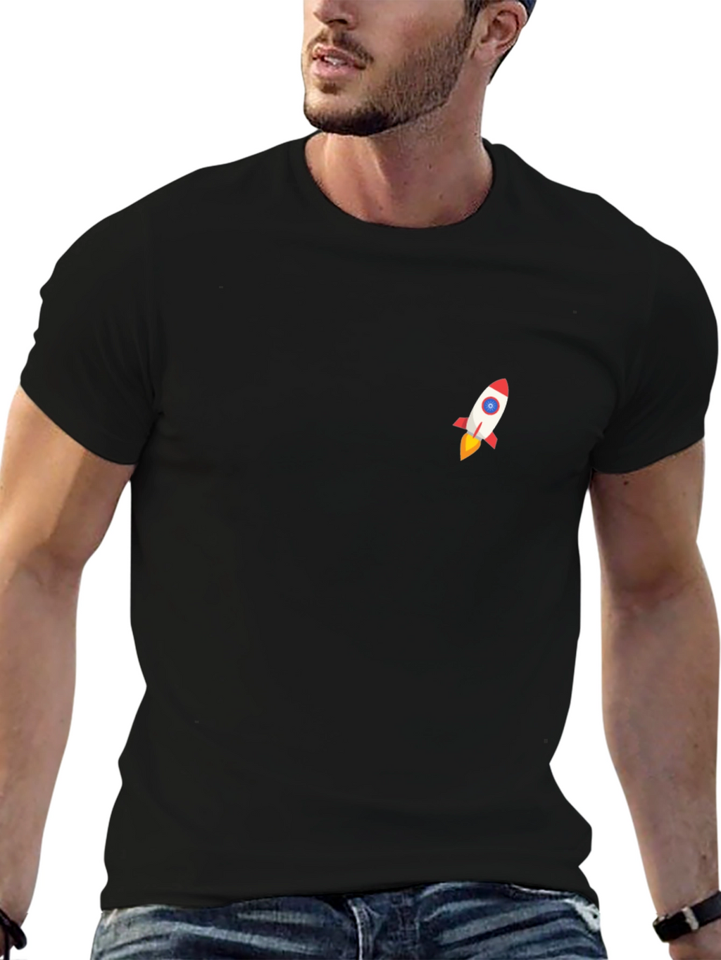 Rocket Graphic Tee - Modern Black T-Shirt