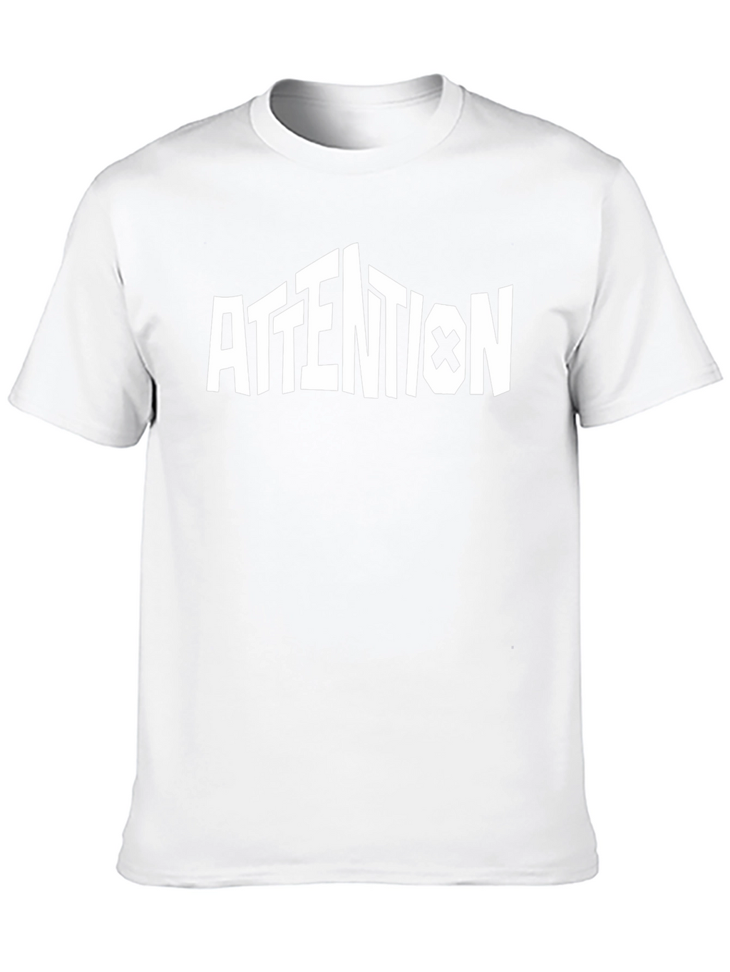 Attention Graphic Tee - Casual Black T-Shirt