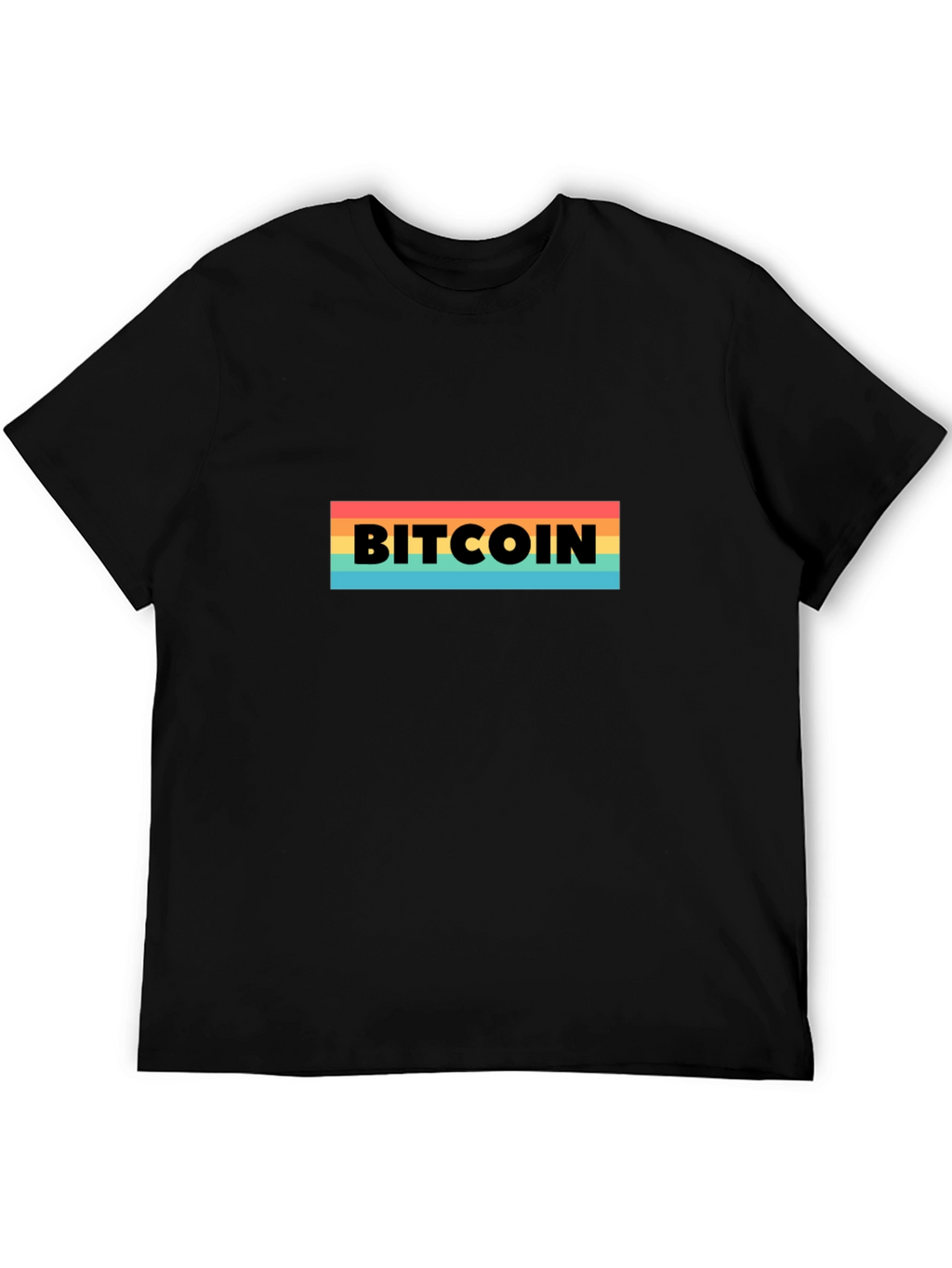 Bitcoin Retro Stripe T-Shirt - Black