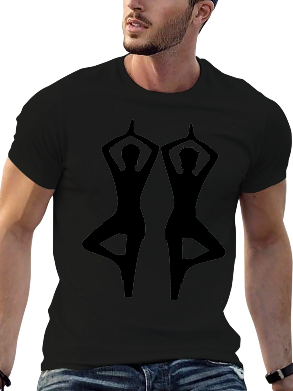 Yoga Silhouette Tee - Unisex Black T-Shirt