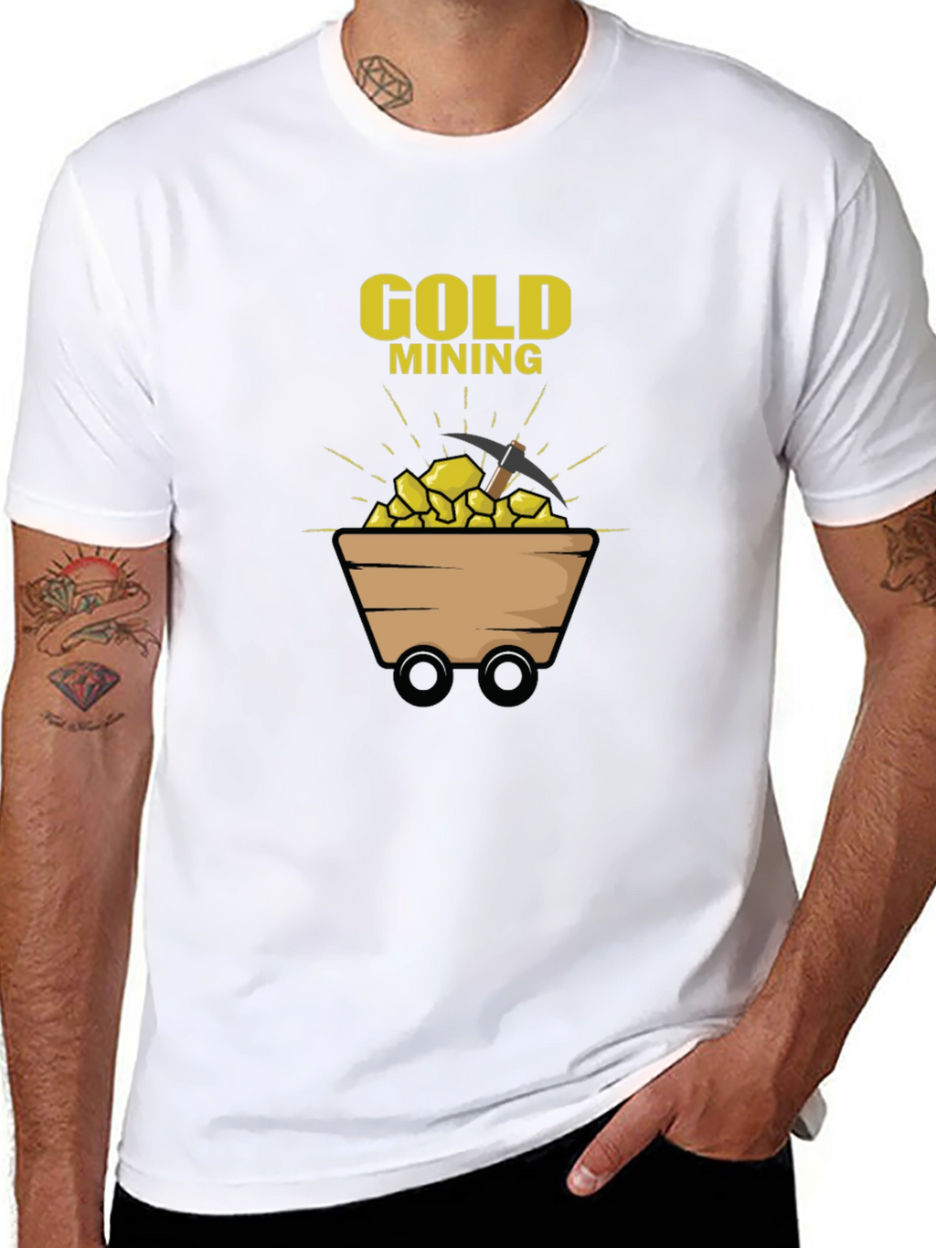 Gold Mining Graphic T-Shirt - Black
