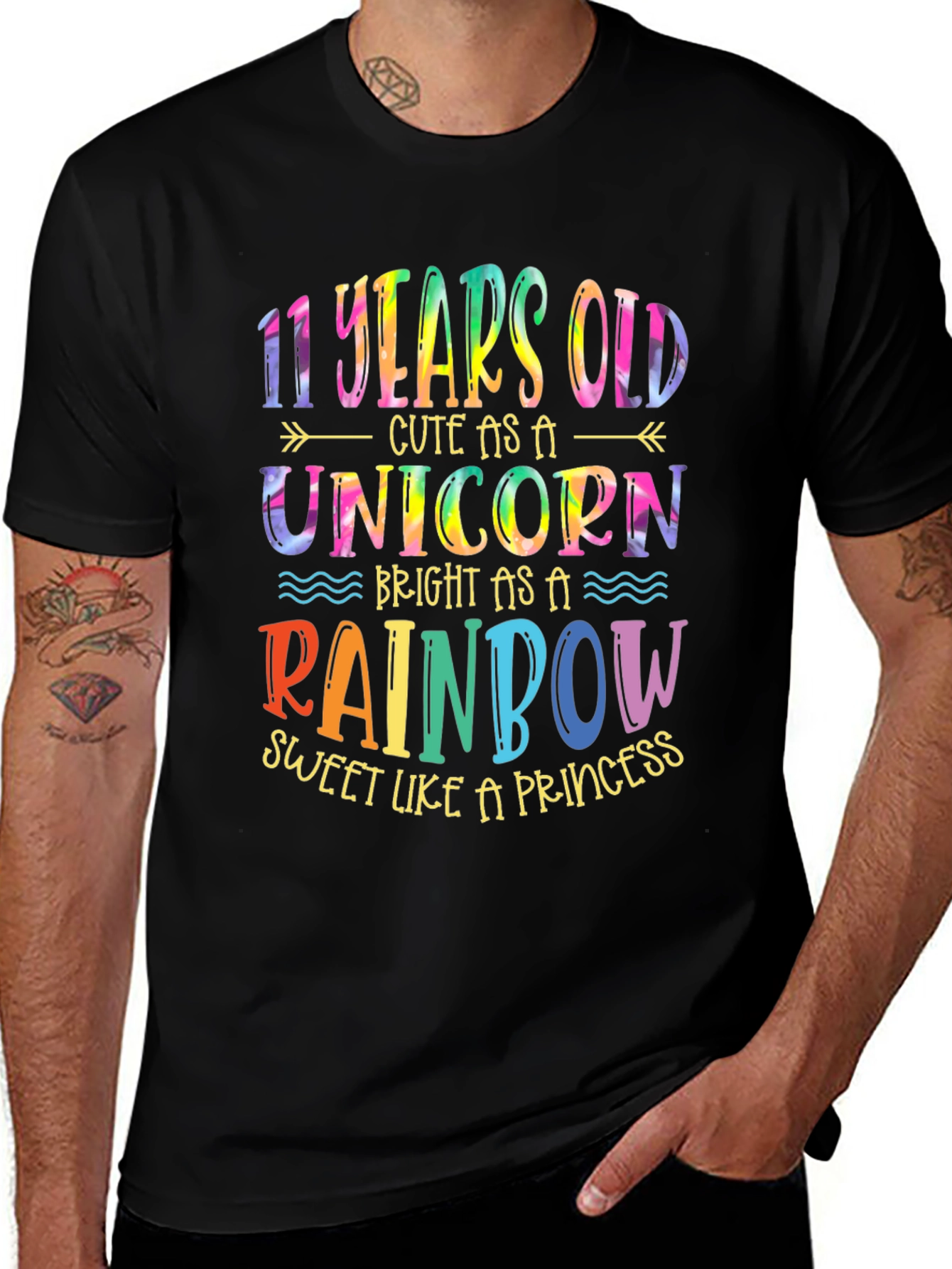 11th Birthday Unicorn Rainbow Kids T-Shirt