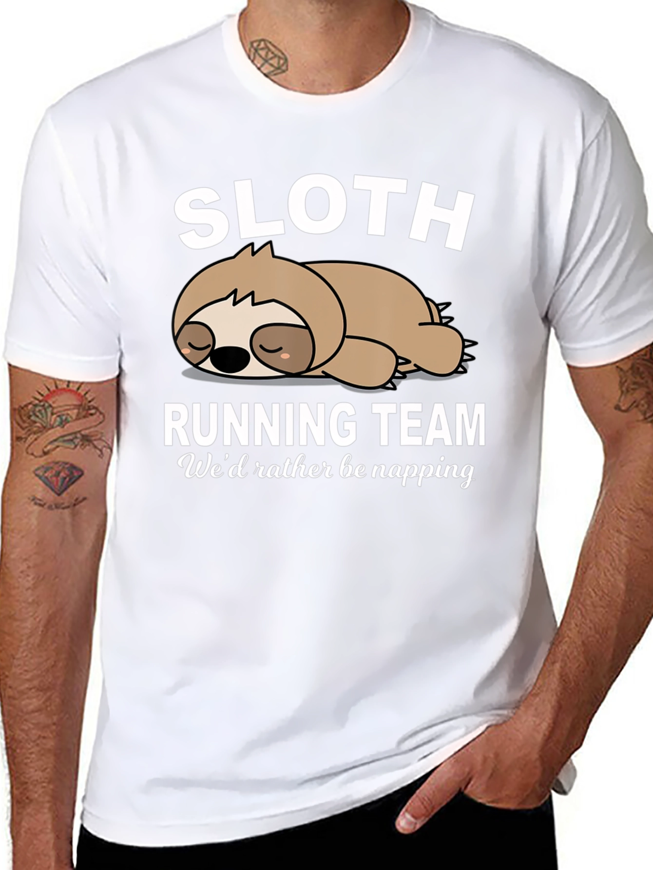 Sloth Running Team Funny Graphic T-Shirt