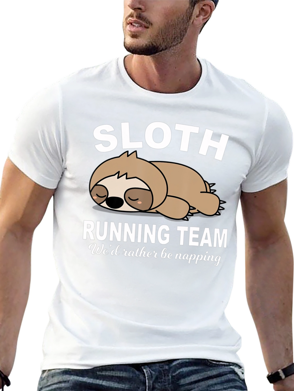 Sloth Running Team Funny Graphic T-Shirt