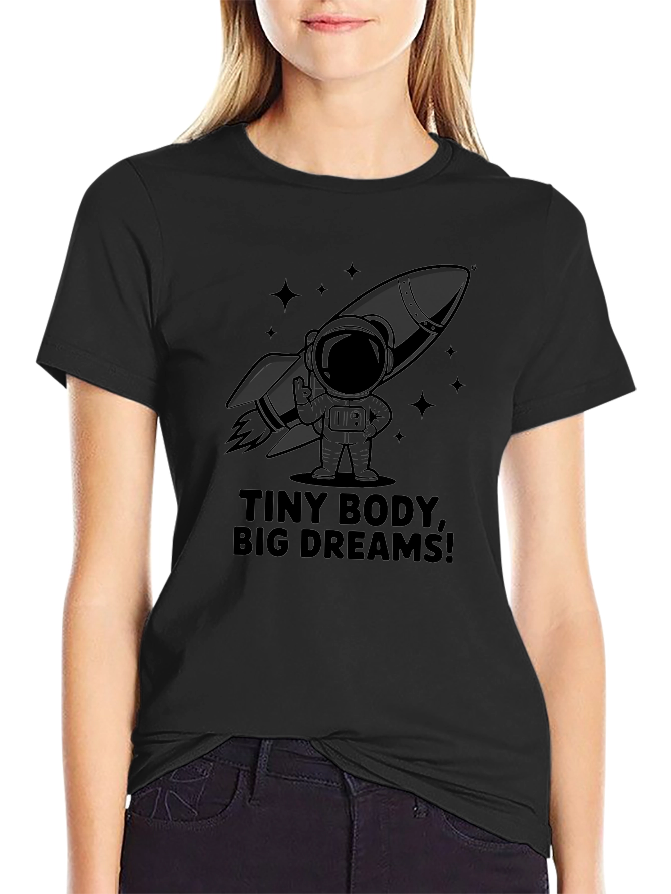 Tiny Body Big Dreams Graphic Tee - Black