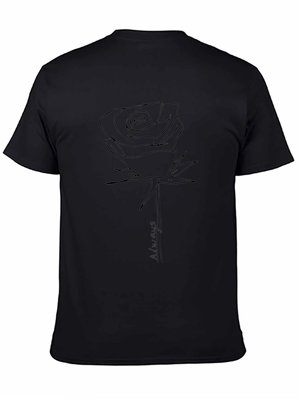 Rose Line Art Graphic Tee - Always