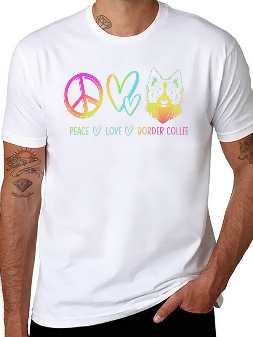 Peace Love Border Collie T-Shirt