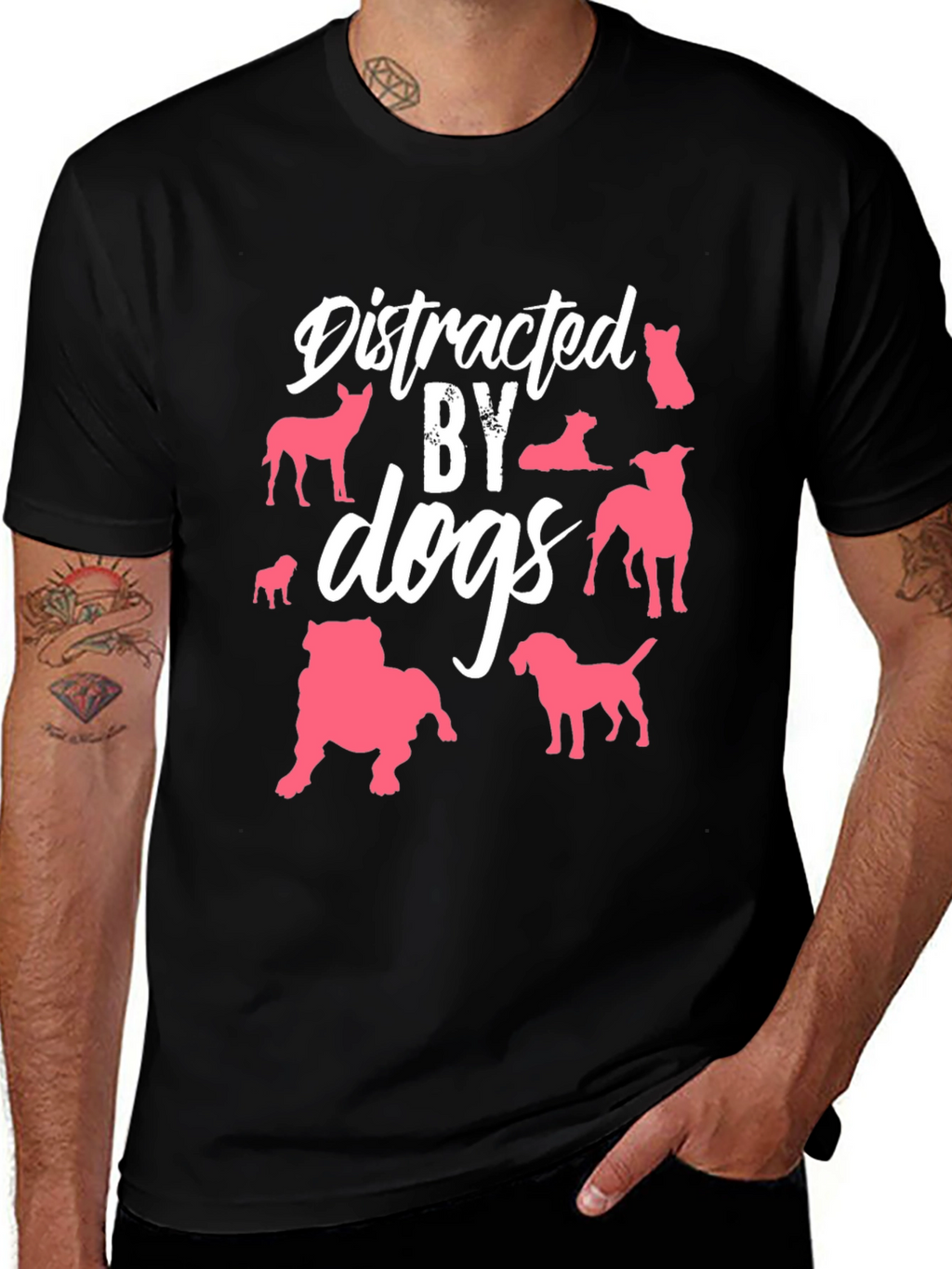 Distracted By Dogs Graphic T-Shirt