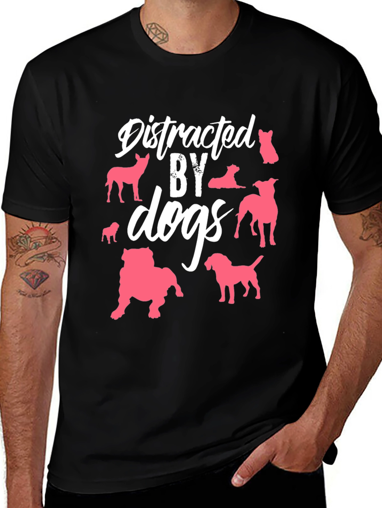 Distracted By Dogs Graphic T-Shirt