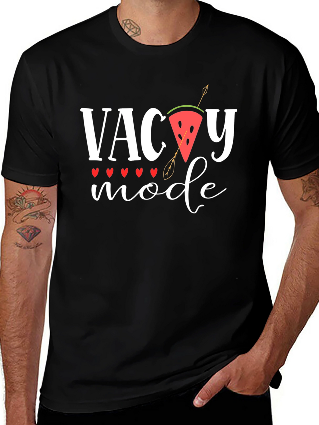 Vacay Mode Black Cotton Graphic Tee