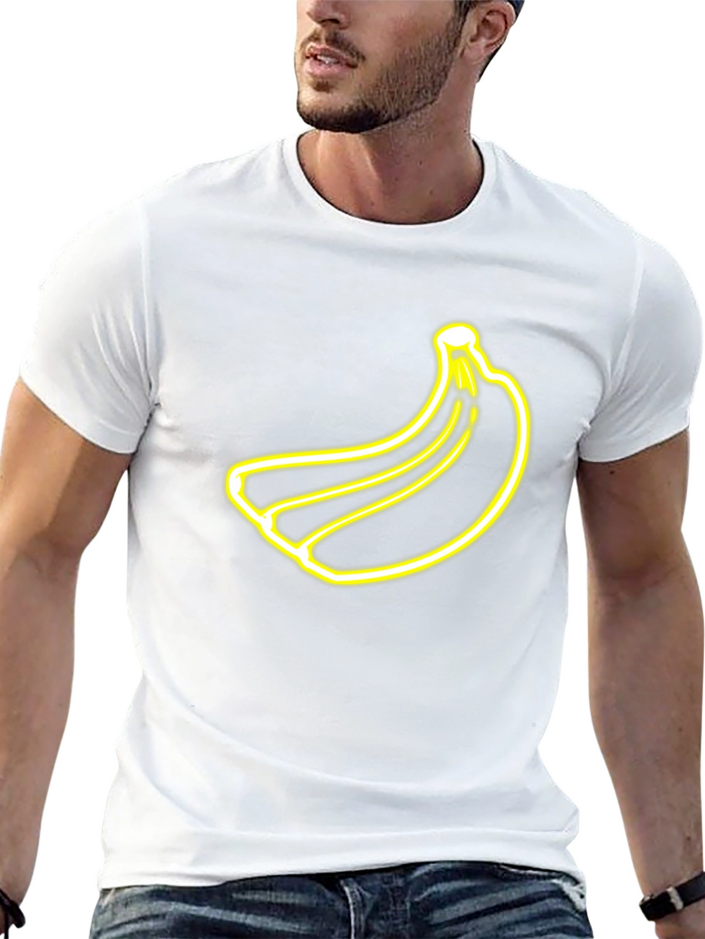 Banana Neon Graphic Black T-Shirt