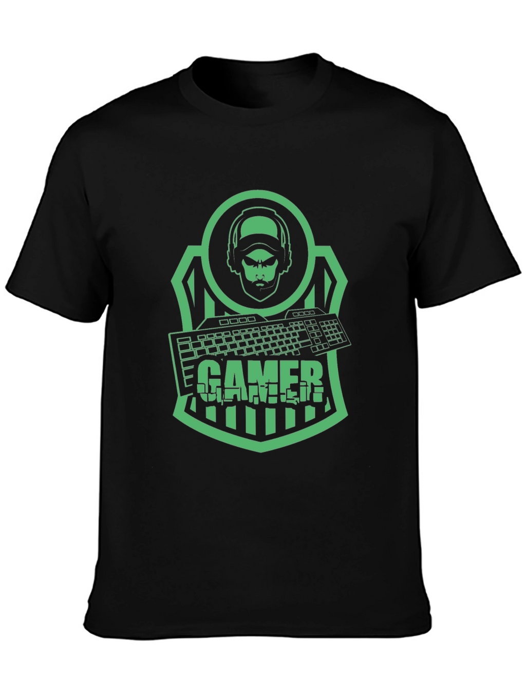 Gamer T-Shirt - Green Graphic Print
