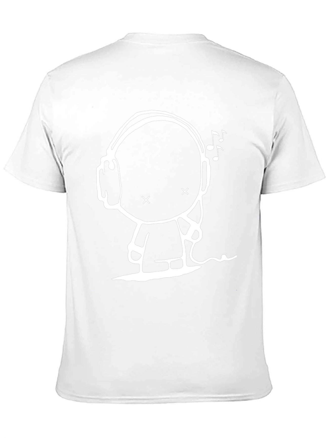 Headphones Cartoon T-Shirt Black
