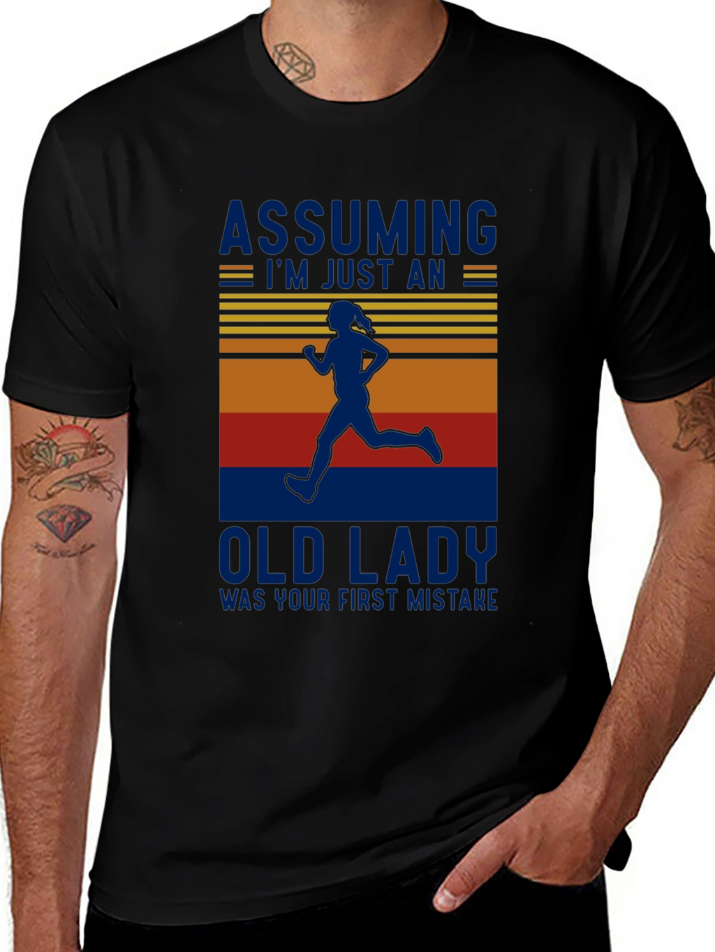 Funny Running Old Lady T-Shirt