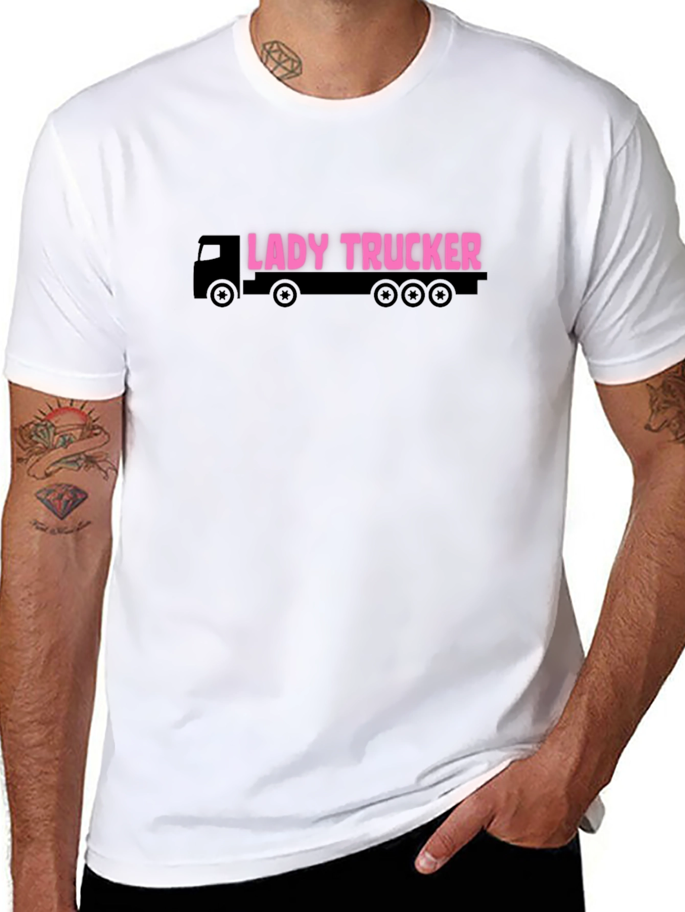 Lady Trucker Graphic Tee - Black