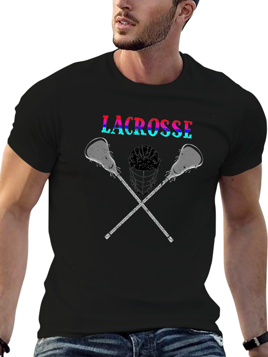 Lacrosse Graphic Tee - Sporty Black T-Shirt
