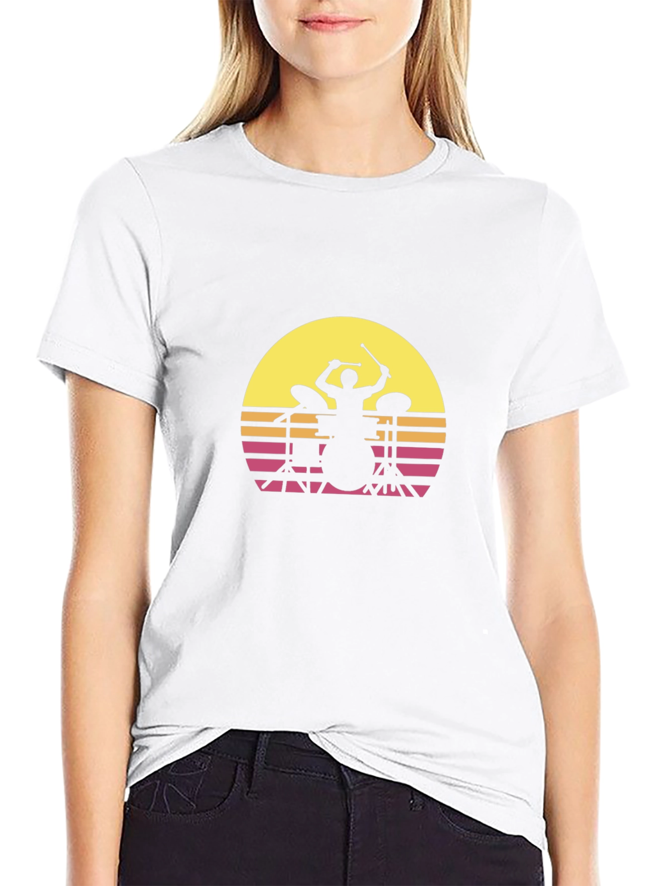 Retro Drummer Silhouette T-Shirt