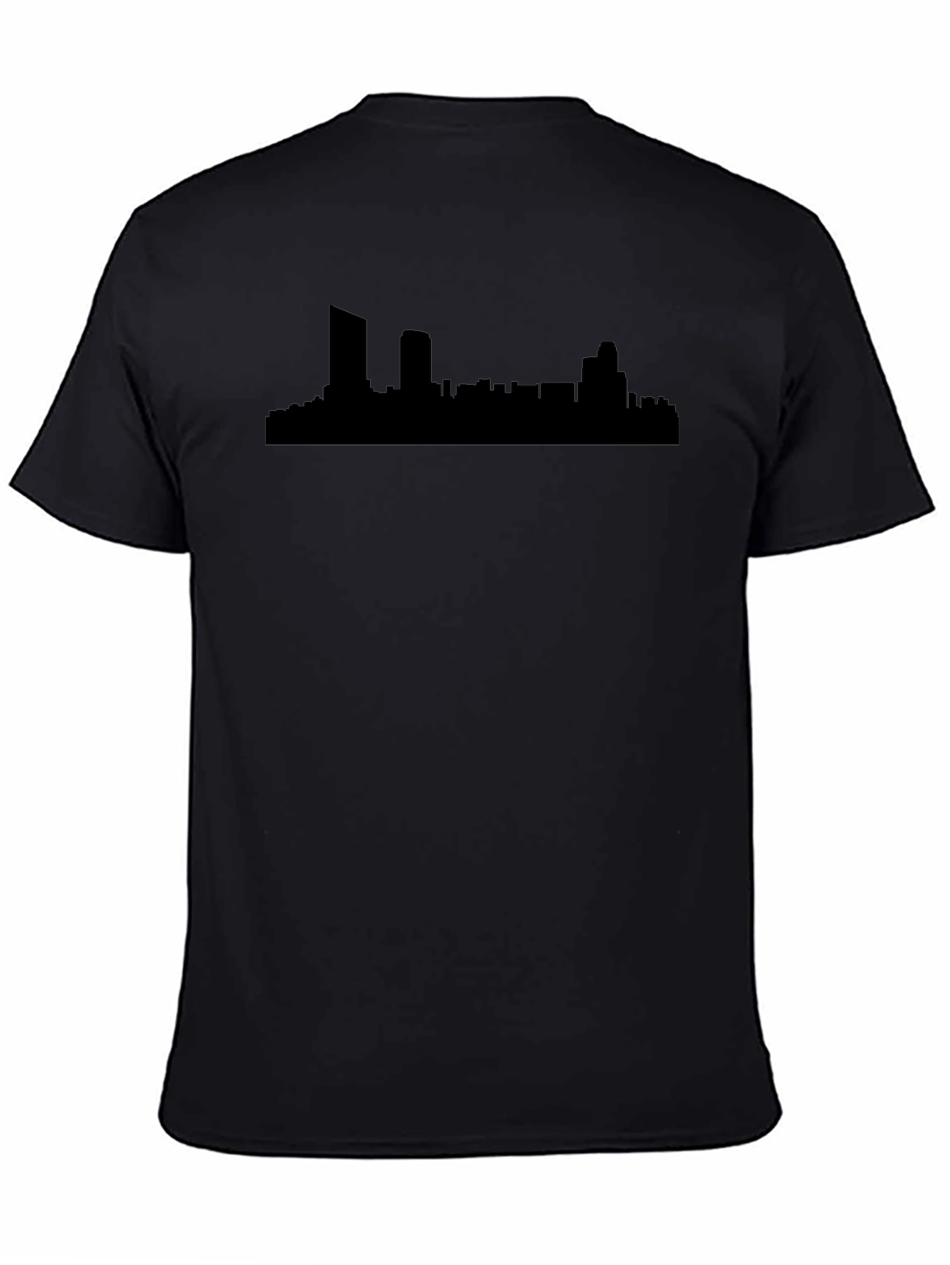 Cityscape Silhouette Mens Black T-Shirt
