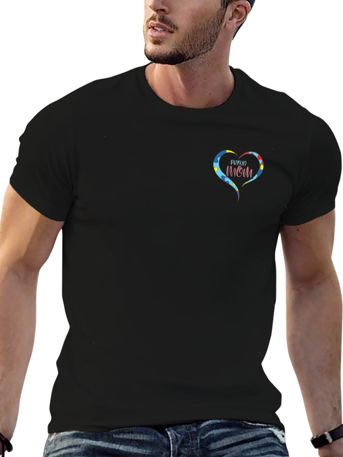 Proud Autism Mom Heart T-Shirt