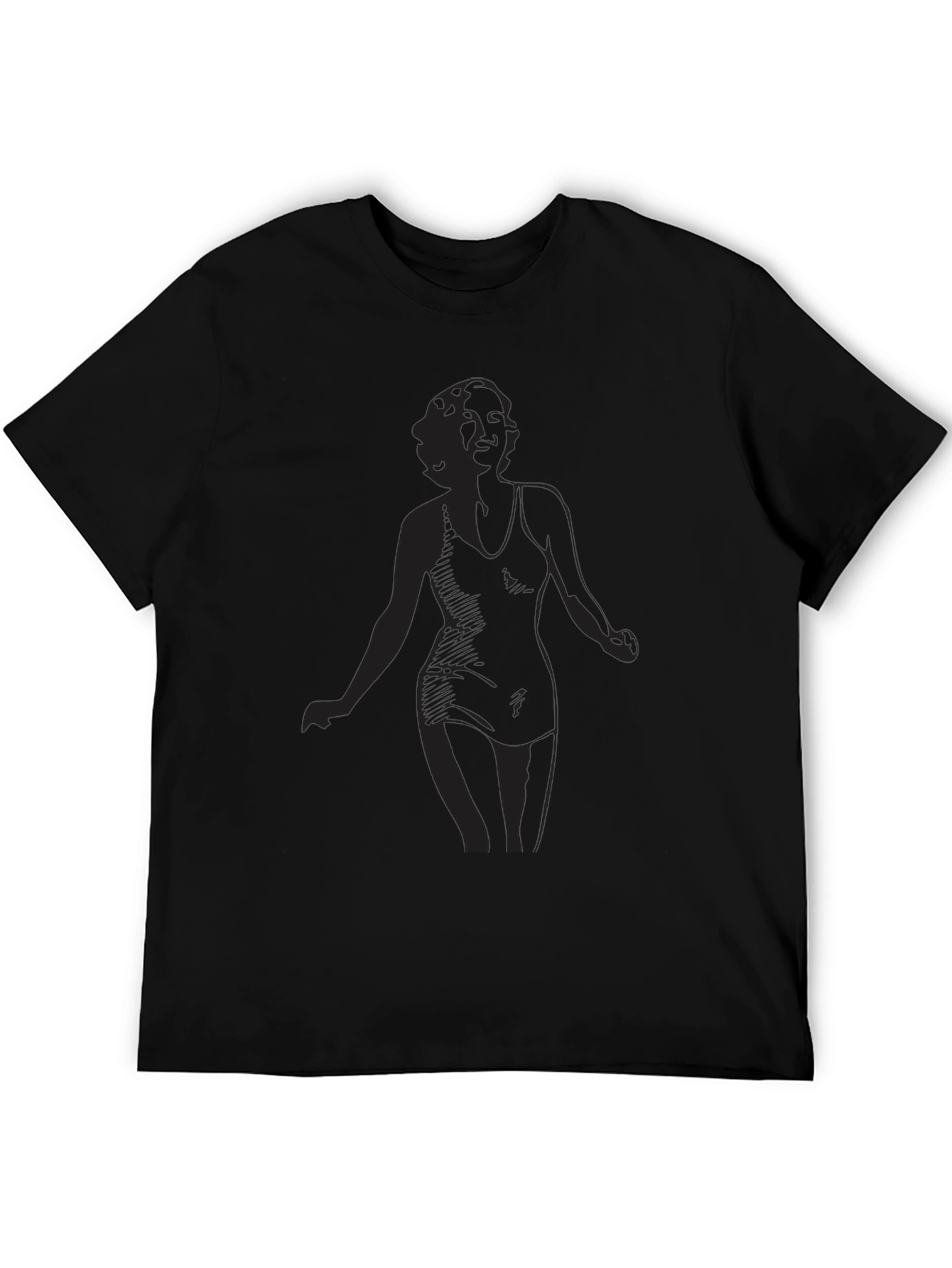 Black T-Shirt with Woman Silhouette