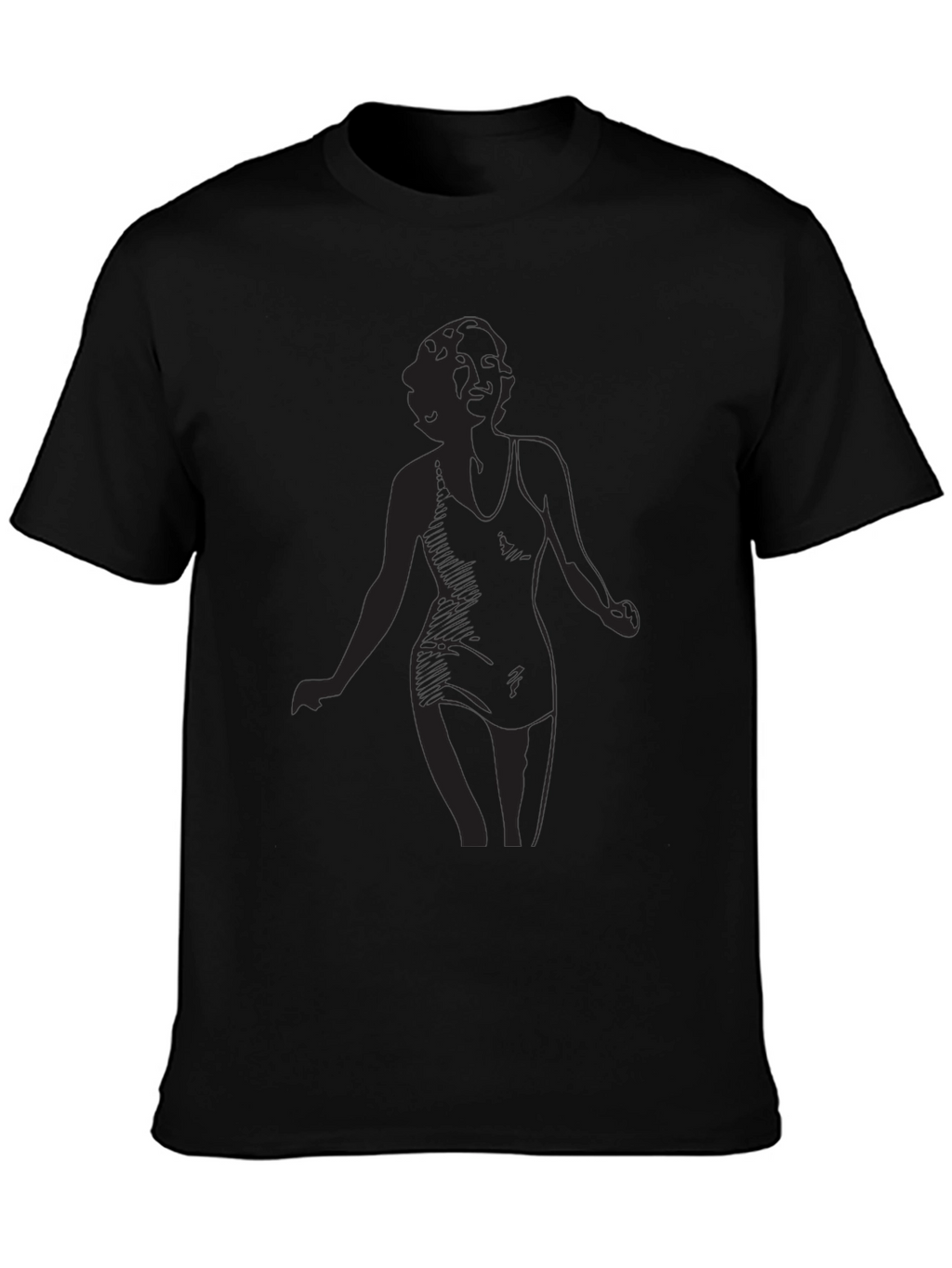 Black T-Shirt with Woman Silhouette