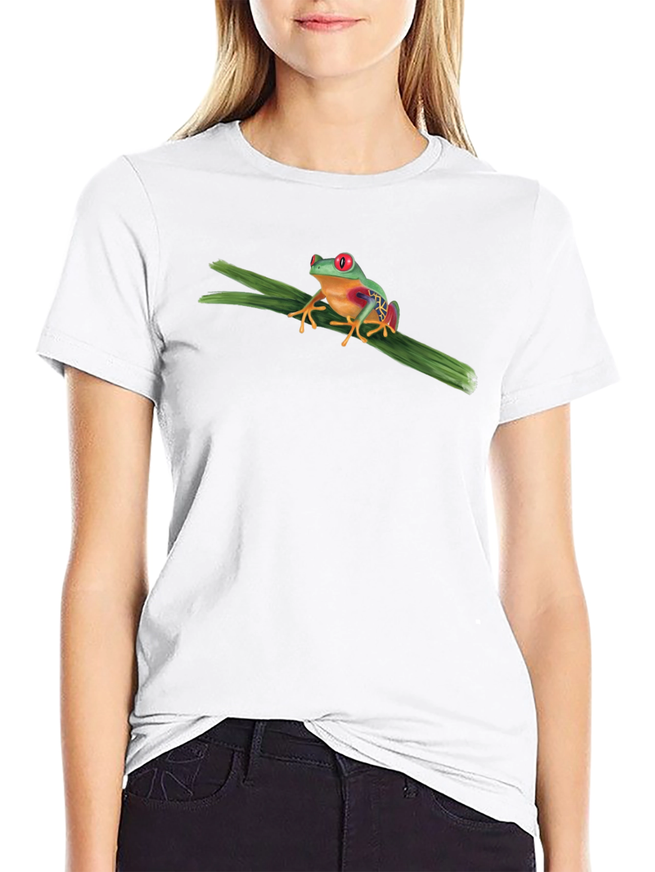 Red-Eyed Tree Frog Graphic T-Shirt - Black