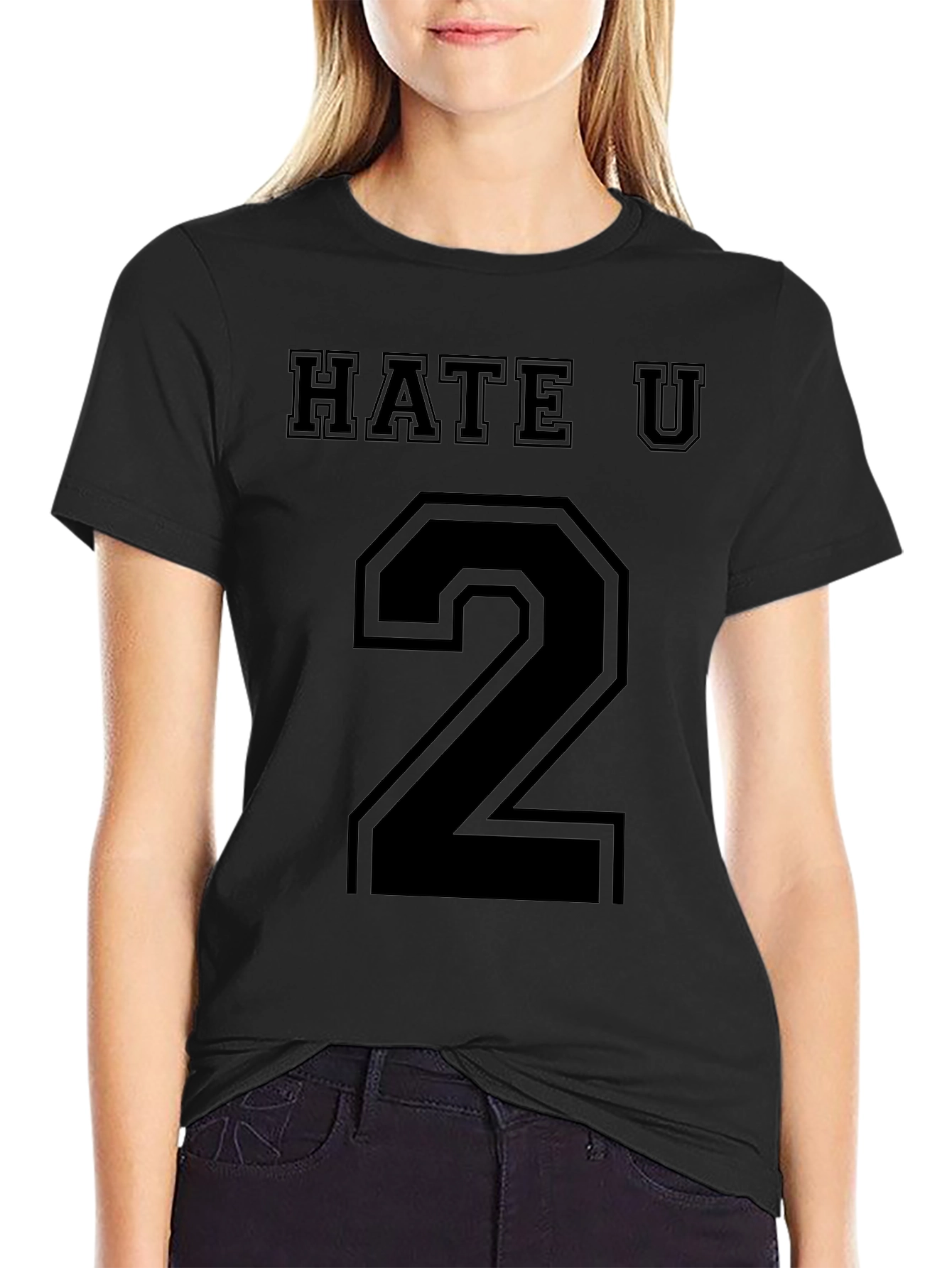 Hate U 2 Black Graphic Tee