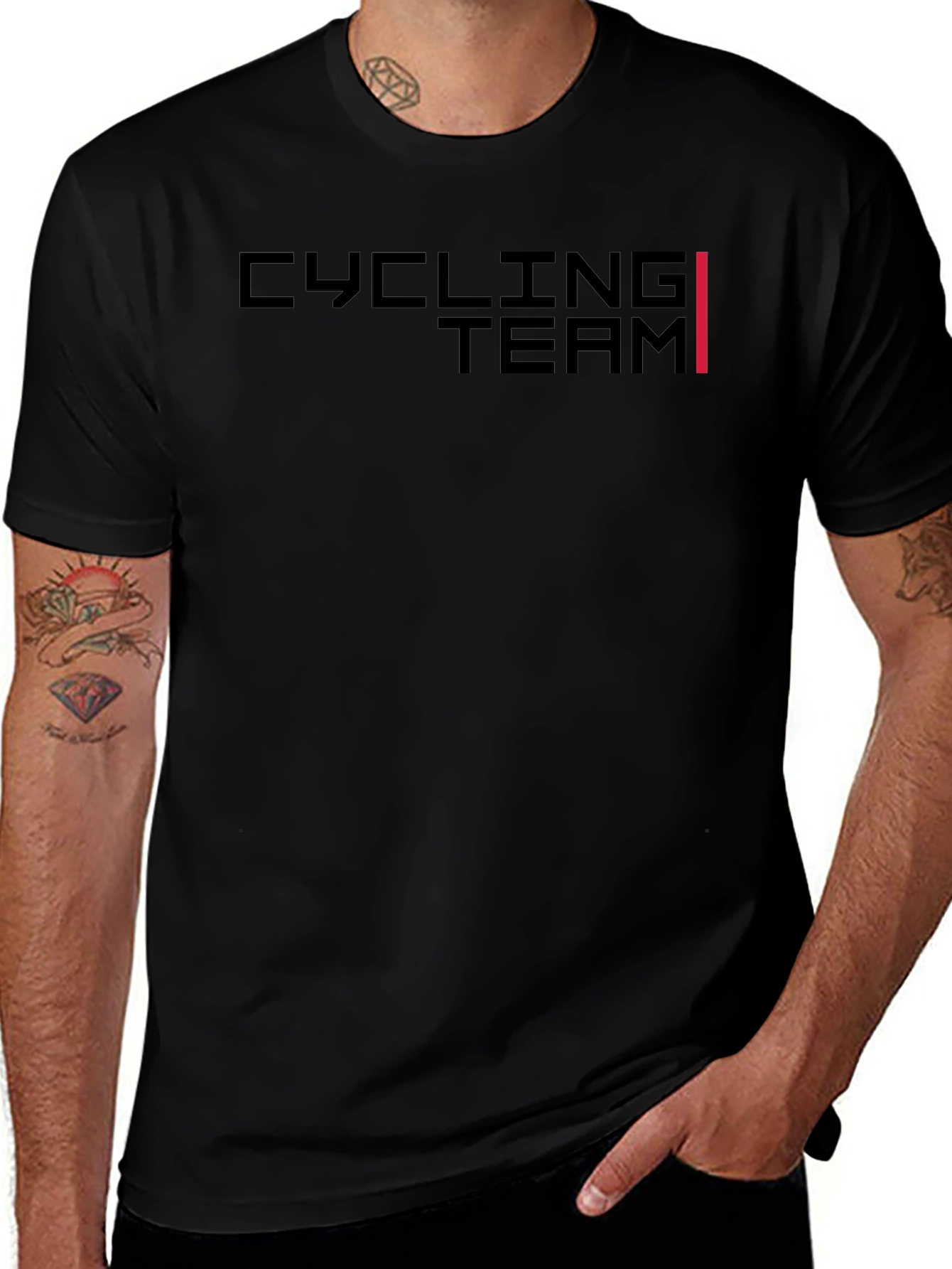 Cycling Team Graphic Tee - Mens Black T-Shirt