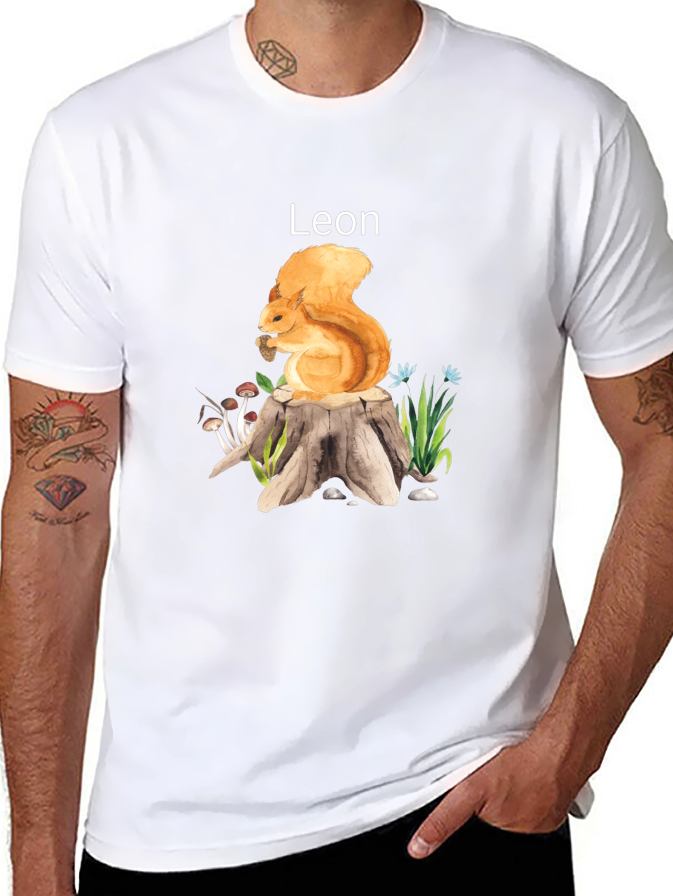 Squirrel Leon T-Shirt - Nature Lover Tee