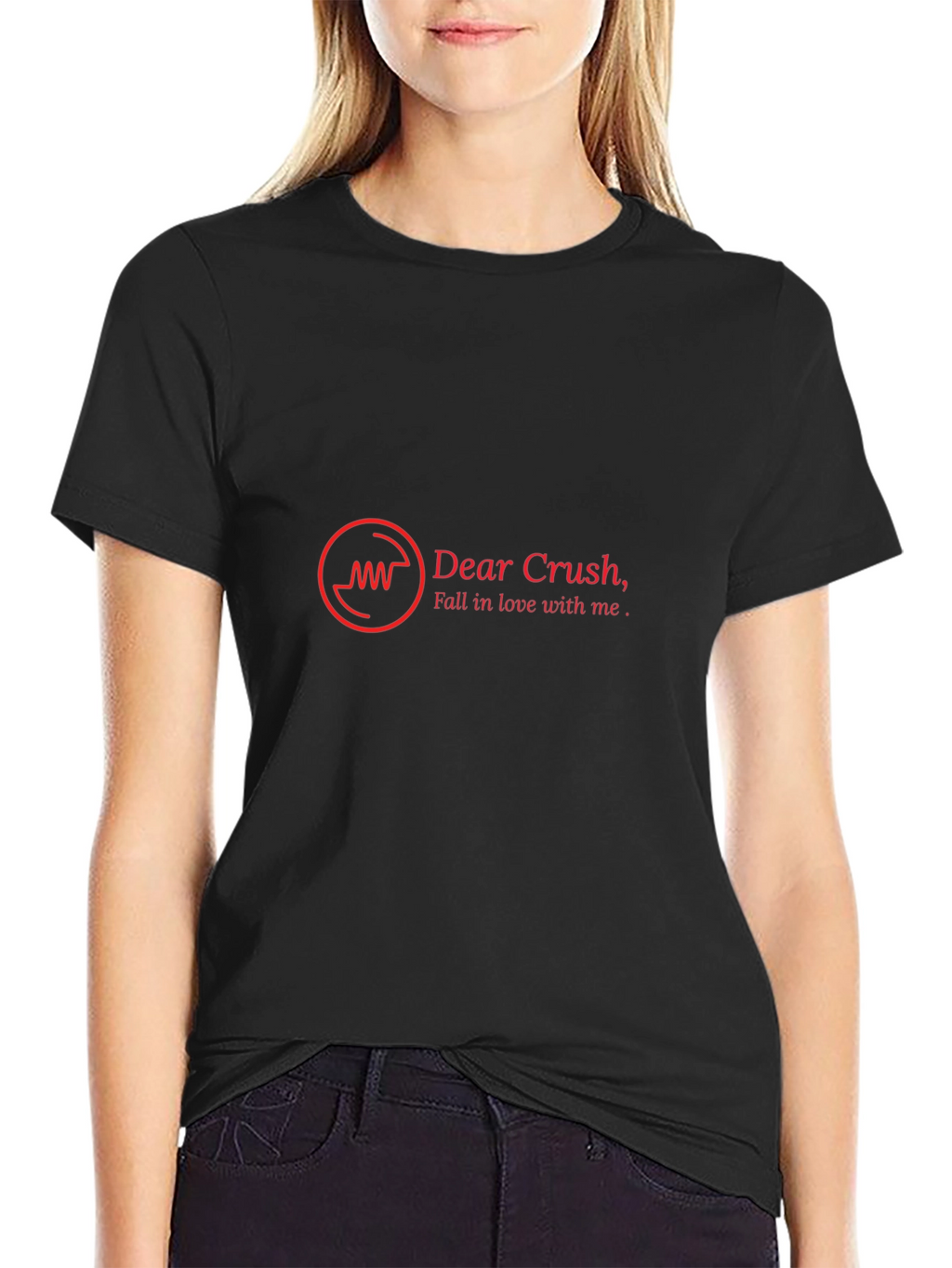 Dear Crush Mens Black Graphic Tee