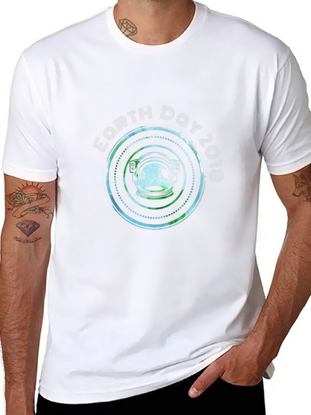 Earth Day 2018 Astronaut Helmet Graphic T-Shirt