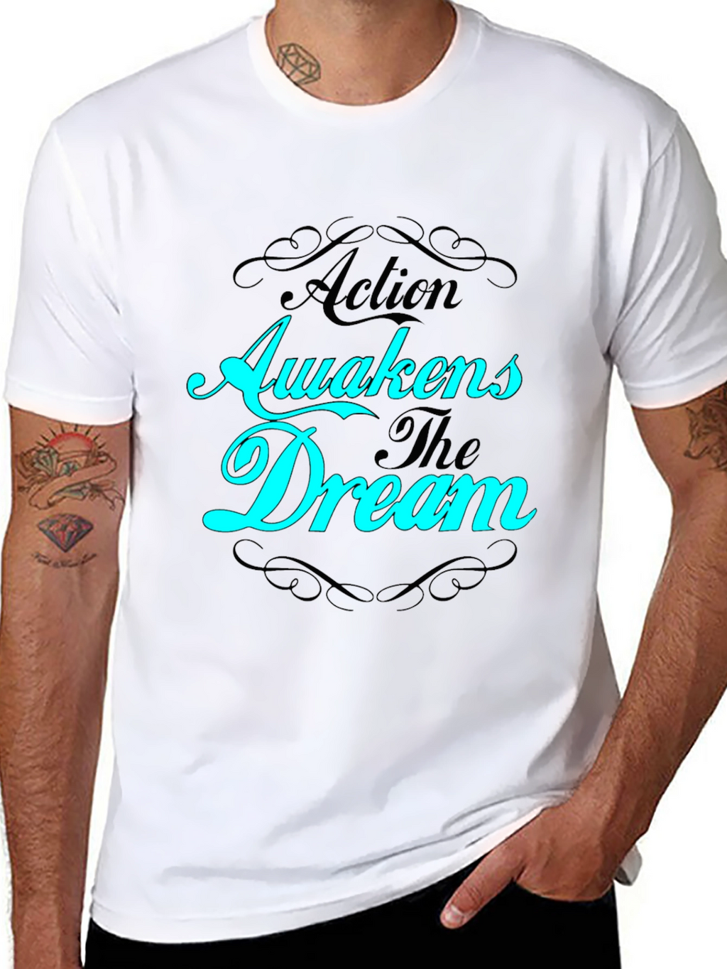Action Awakens The Dream Black T-Shirt