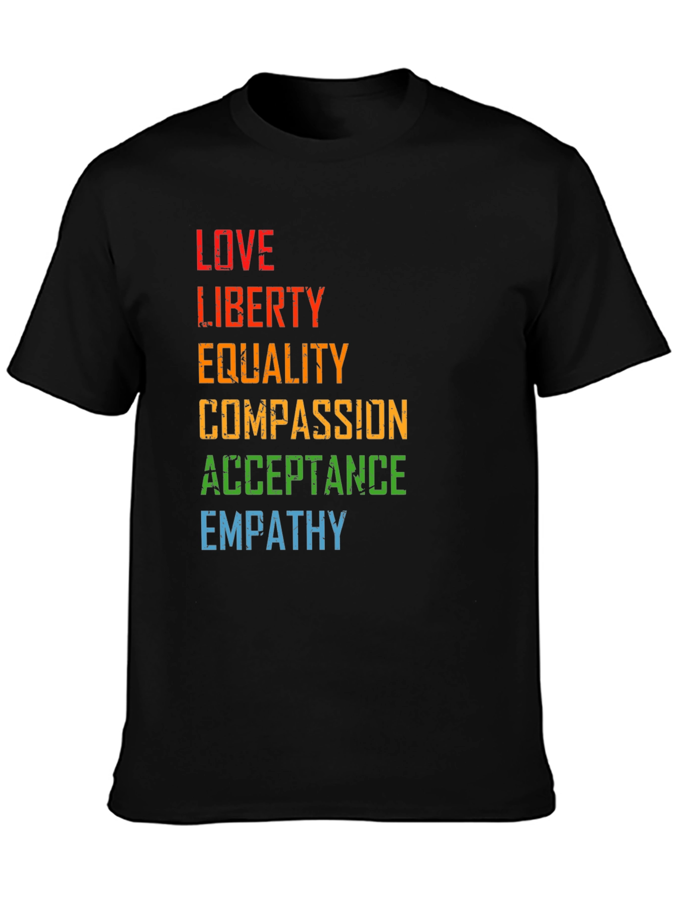 Love Liberty Equality Black Graphic Tee