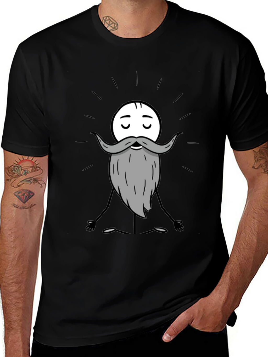 Zen Master Cartoon T-Shirt - Meditating Funny Graphic Tee