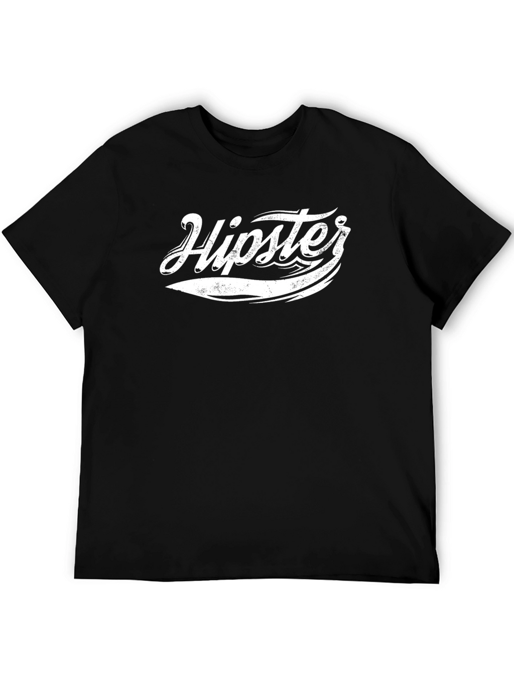 Mens Black Hipster Graphic T-Shirt