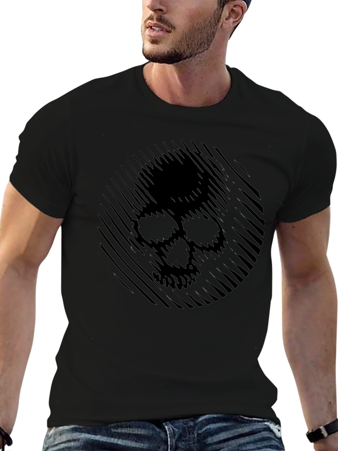 Abstract Skull Graphic Mens T-Shirt