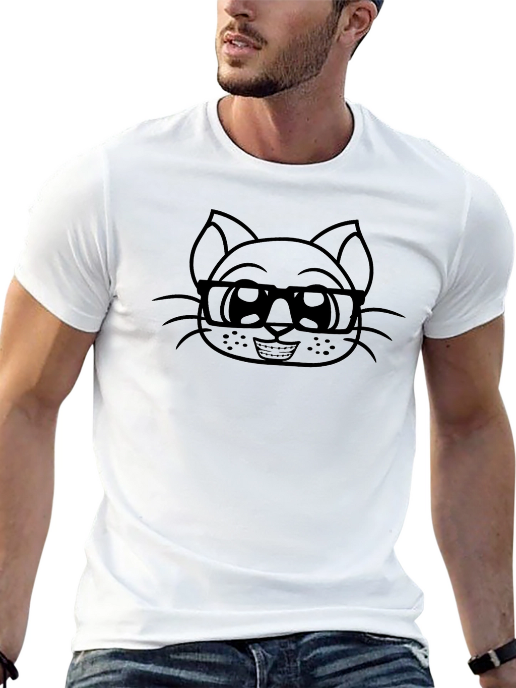 Cat Nerd T-Shirt - Cool Graphic Tee