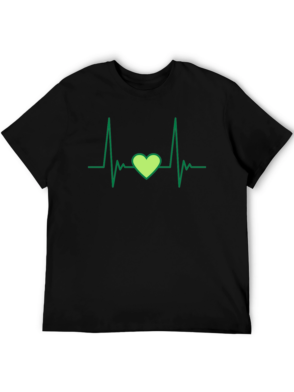 Heartbeat Love Heart T-Shirt - Black