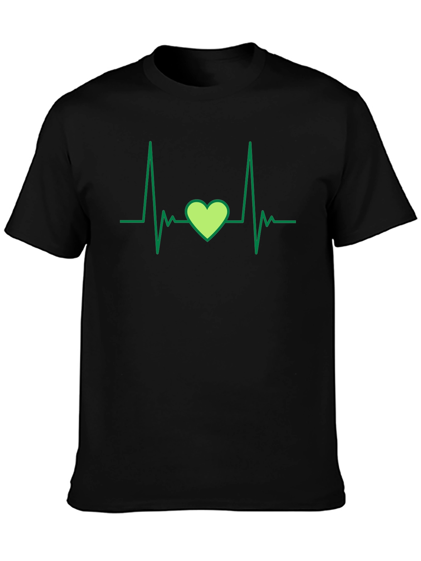 Heartbeat Love Heart T-Shirt - Black